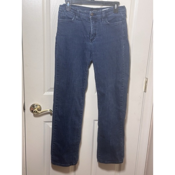 NYDJ Denim - NYDJ Women's 8P Petite Dark Wash Straight Leg Stretch Jeans Lift Tuck USA